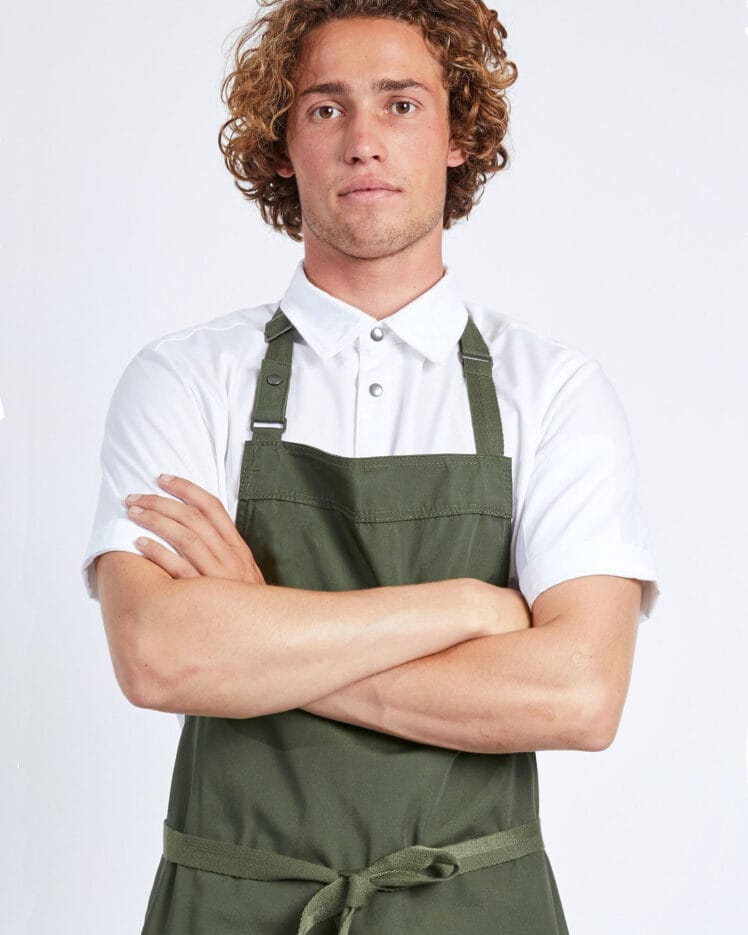 Ποδιά Μάγειρα Canvas Χακί "CHEF" - Image 3