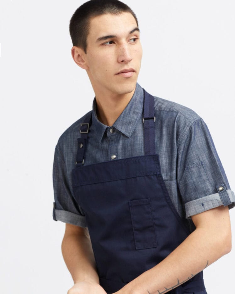 Ποδιά Μάγειρα Canvas Navy "CHEF" - Image 3