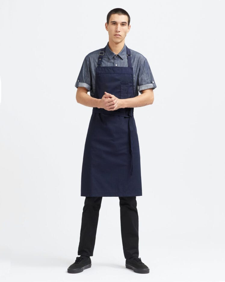 Ποδιά Μάγειρα Canvas Navy "CHEF" - Image 2