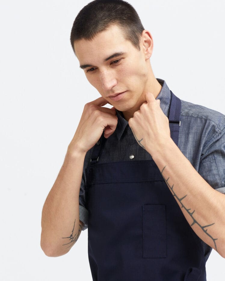 Ποδιά Μάγειρα Canvas Navy "CHEF"