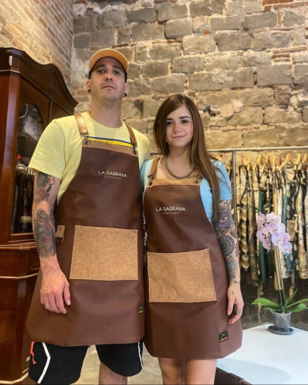 Ποδιά bartender - barista δερματίνη  "Cork Brown"