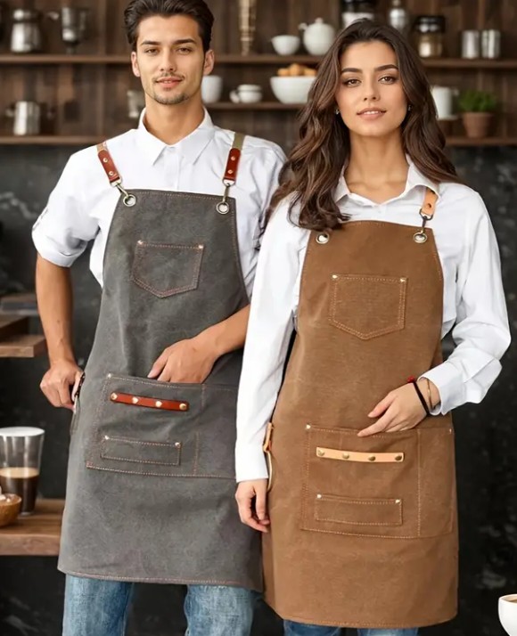 Ποδιά Barista Canvas σε 2 χρώματα "Εarth"