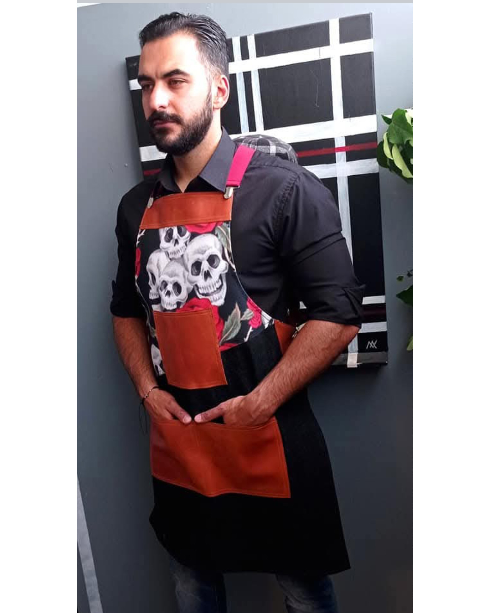 Ποδιά Barista Premium "Skulls"