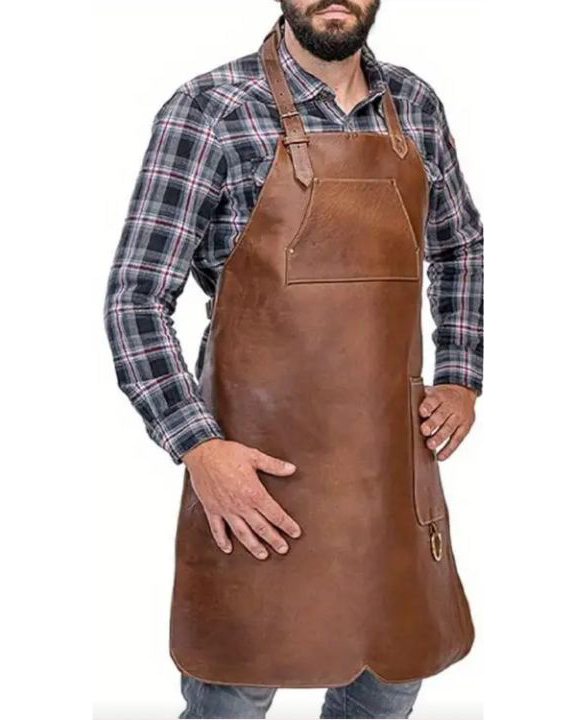 Δερμάτινη ποδιά καφέ "Western"